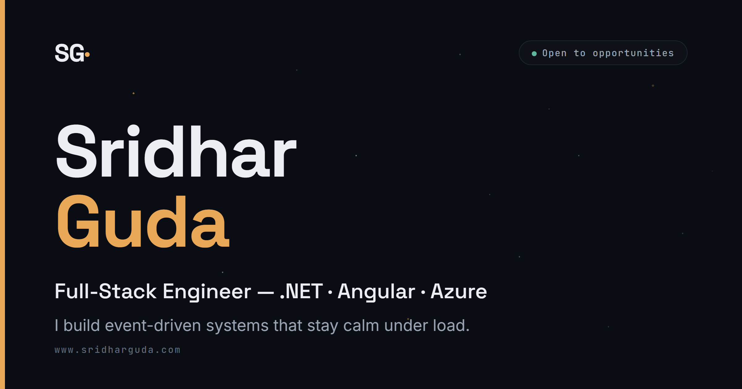 Sridhar Guda — Full-Stack Engineer (.NET · Angular · Azure)